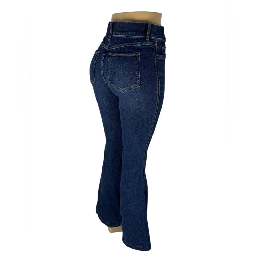 SPANX Womens Small Petite Flare Jeans Blue Pull On Stretch 20327Q Denim Cotton - Picture 5 of 11